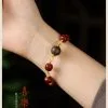 Ancient Craftsmanship & ICH Herbal Beads Bracelet with Yellow Citrine & Silver Filigree Cloud-Patterned Luck-Boosting Beads - Handmade Chinese Cultural Gift