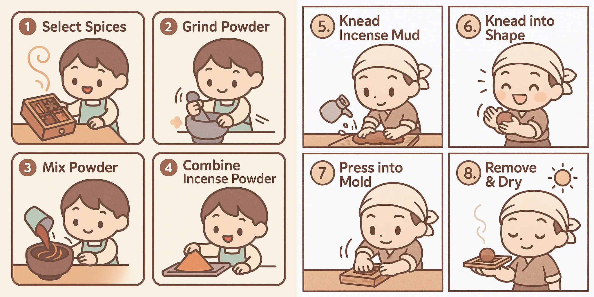 Steps to Make Scented Beads 1~8