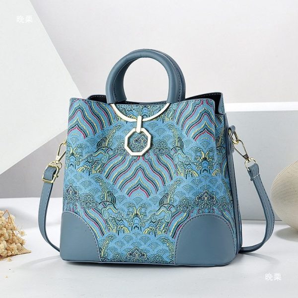 Handwoven Chinese Ethnic Tote Bag – Zhuang Brocade, Large-Capacity Shoulder Handbag