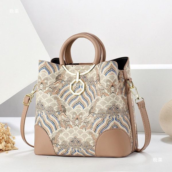 Ethnic Boho Handwoven Tote Bag – Zhuang Brocade, Large-Capacity Shoulder Purse