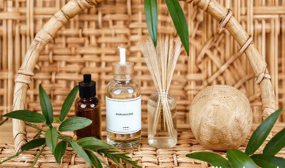 Close-up of rattan bamboo showing its intricate natural weave pattern