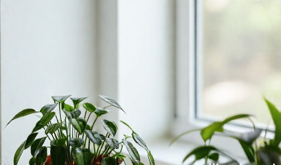 A person using a digital moisture meter to check the soil of a large Monstera plant