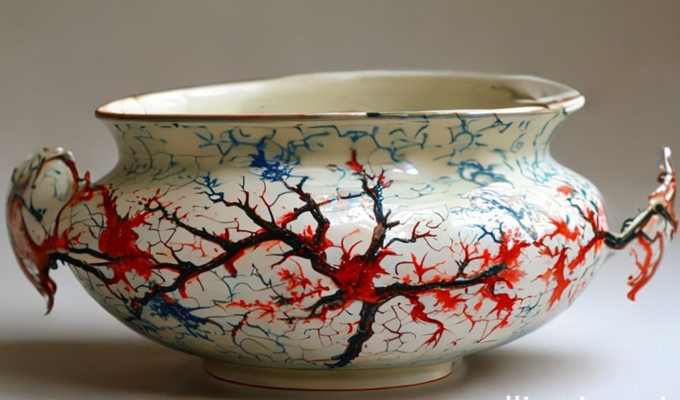 A close-up detail of a classic Chinese crackle glaze, showing a delicate network of dark lines against a pale celadon background.