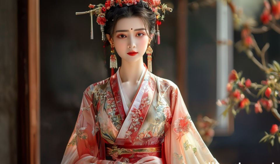 A person wearing modern, simplified Hanfu in an urban setting, blending traditional silhouettes with everyday life.