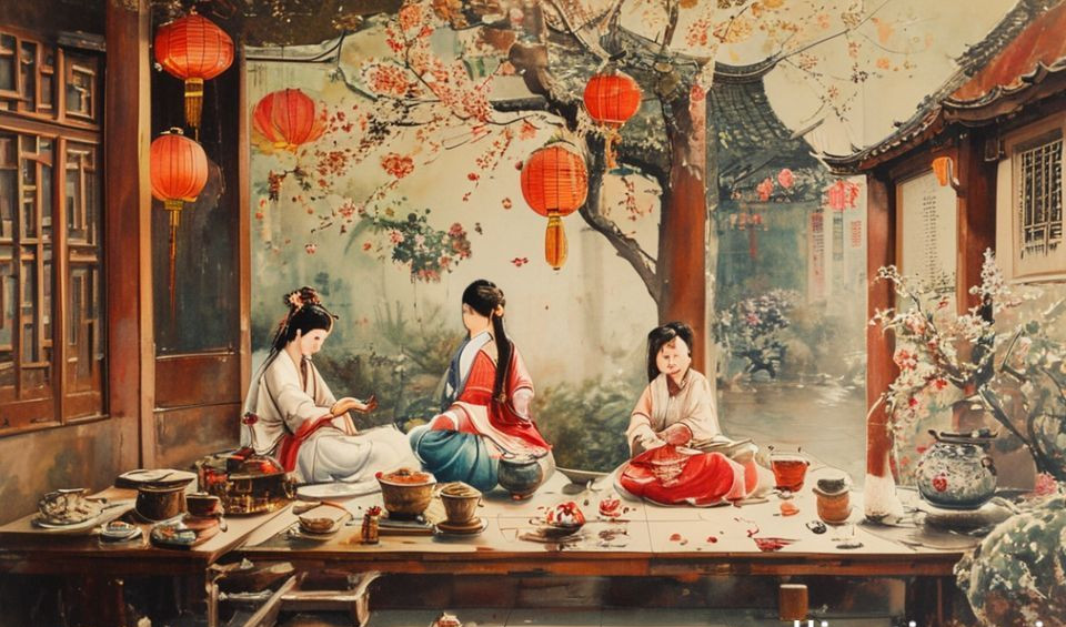 An artisan's hands working on detailed blue calico fabric, a testament to vintage Chinese handiwork