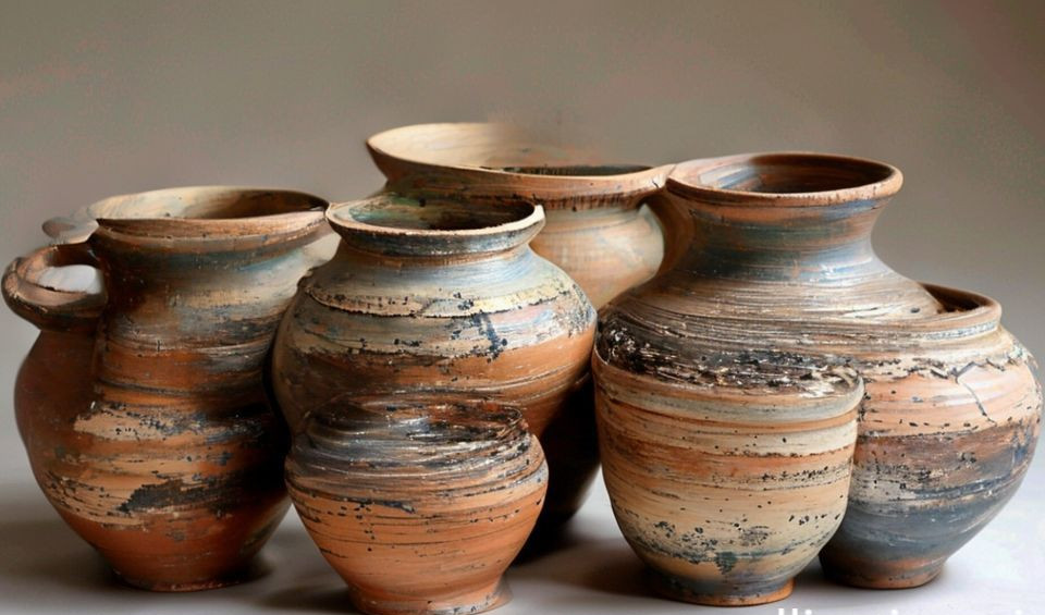 A modern ceramics studio blending traditional wheels with digital fabrication tools