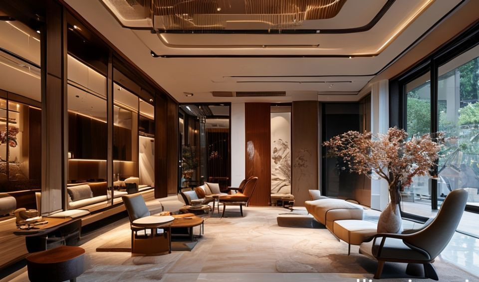 A modern fashion photoshoot blending traditional Chinese architectural elements with contemporary clothing.