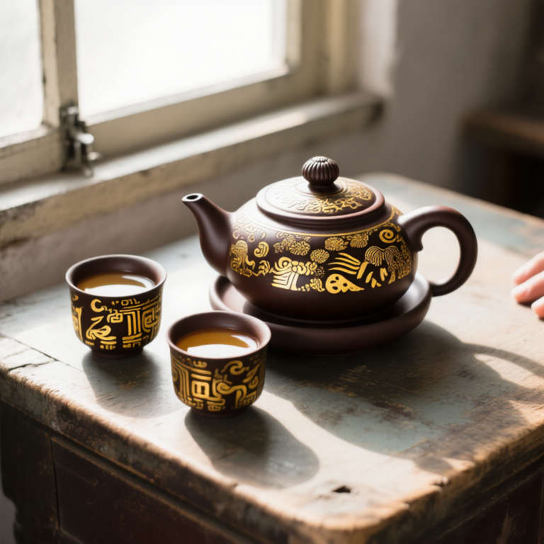 Aladdin's Lamp Heat-Change Purple Clay Tea Pot photo review