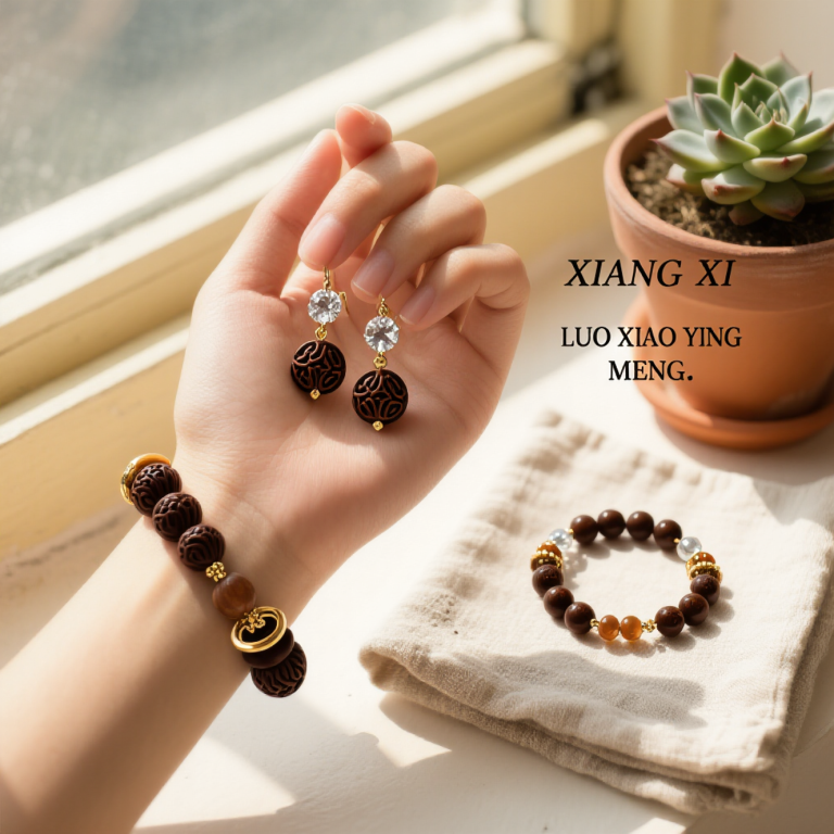 Ancient Craft Herbal Scented Bead Bracelet with Gold Rutile Quartz, Paired with Sterling Silver (925) Hook Earrings​ photo review