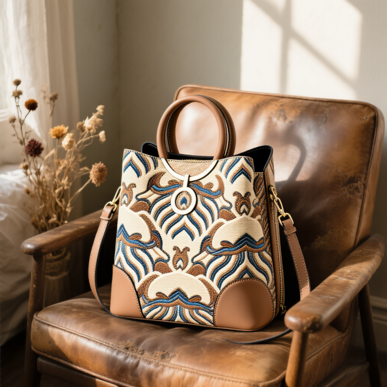 Guangxi Zhuang Brocade Handmade Tote – Ethnic Boho Large-Capacity Shoulder Bag photo review