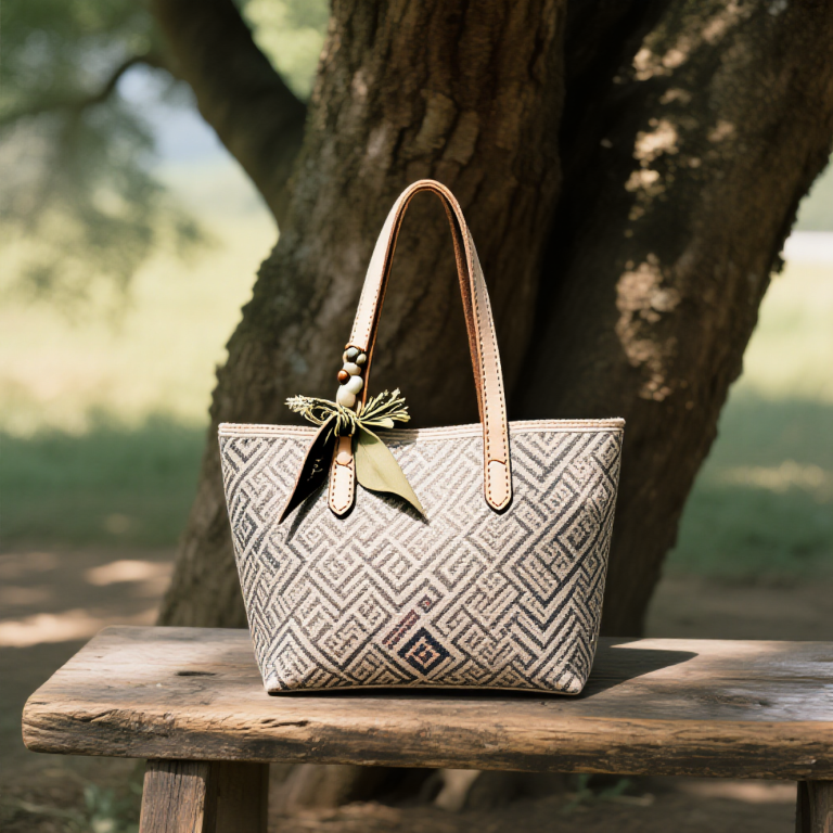 Handwoven Zhuang Brocade Tote Bag – Large-Capacity Boho Shoulder Bag photo review