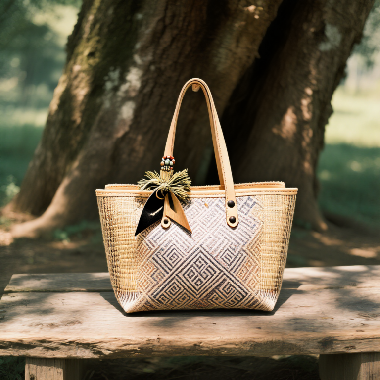 Handwoven Zhuang Brocade Tote Bag – Large-Capacity Boho Shoulder Bag photo review