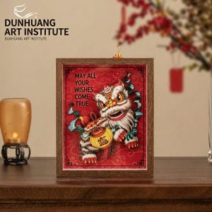Dunhuang Intangible Cultural Heritage Paper-Cutting Table Screen Decoration - Heavenly Horse Auspicious Design, Rotating Fortune Display, Opening Business Gift, Living Room Wall Art, Housewarming Present - Handmade Chinese Gift Detail