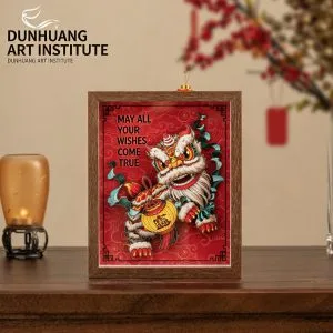 Dunhuang Intangible Cultural Heritage Paper-Cutting Table Screen Decoration - Heavenly Horse Auspicious Design, Rotating Fortune Display, Opening Business Gift, Living Room Wall Art, Housewarming Present - Handmade Chinese Gift Detail