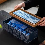 Intangible Cultural Heritage Indigo Dye Gift Box with Premium Master Tea Set - Handmade Chinese Cultural Gift