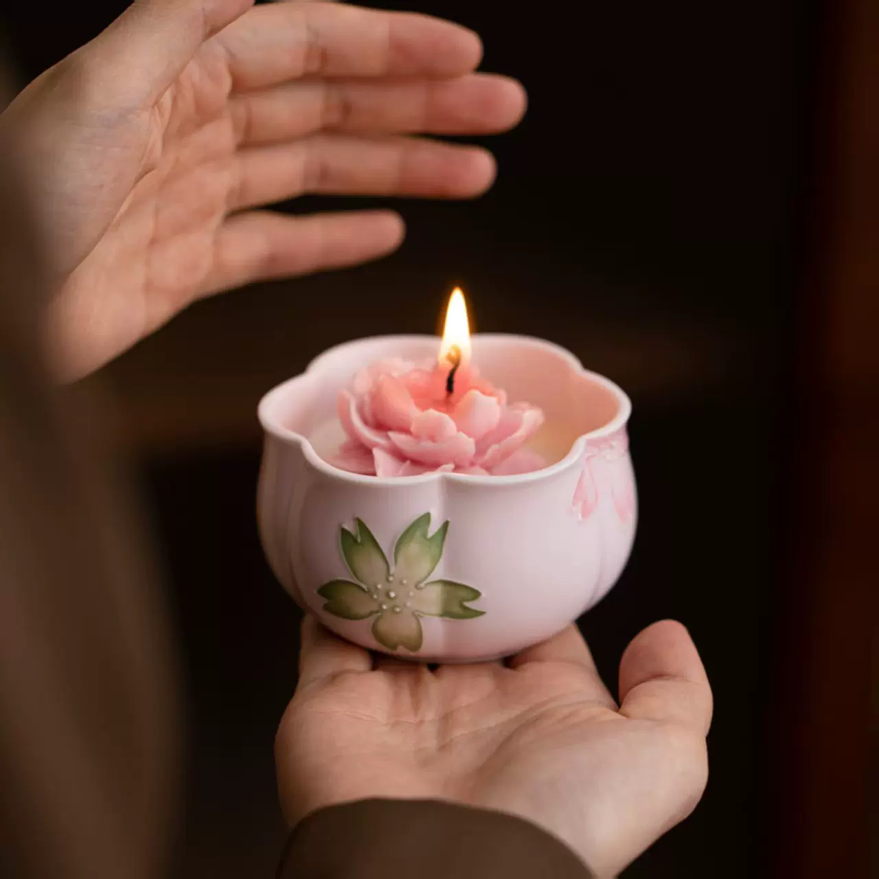 Firefly Hand-Painted Ceramic Peony Scented Candle - Home Fragrance Decor & Premium Gift for Women - Image 4