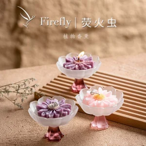 FireFly Lotus Cup Aromatherapy Candle - Long-Lasting Indoor Scented Candle & Decorative Gift for Women