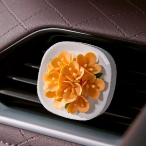 Handmade Ceramic Rose Car Air Vent Clip Diffuser - Premium Essential Oil Aromatherapy - Handmade Chinese Gift Detail