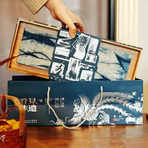 Intangible Cultural Heritage Indigo Dye Gift Box with Premium Master Tea Set - Handmade Chinese Gift Detail