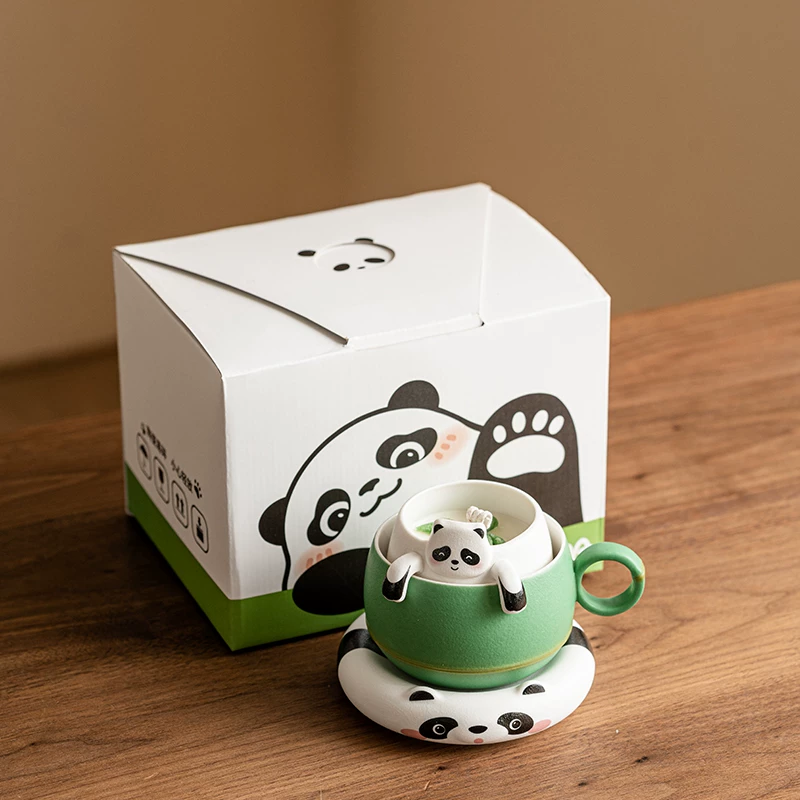 Firefly Panda Aroma Coffee Cup Set with Saucer - Creative Home Office Gift - Image 3