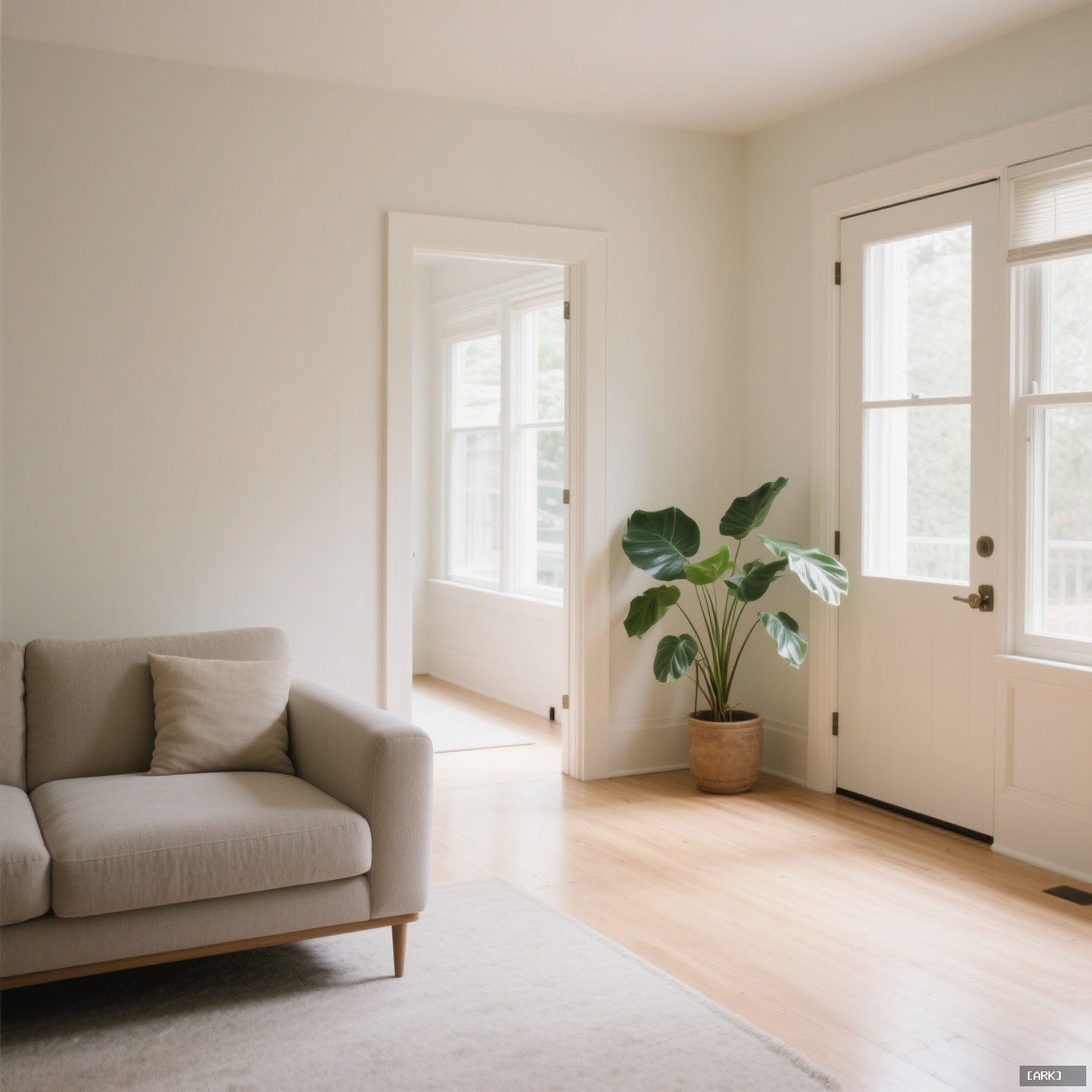 A serene uncluttered living room with a clear pathway from the front&hellip;, featuring Feng Shui home decor