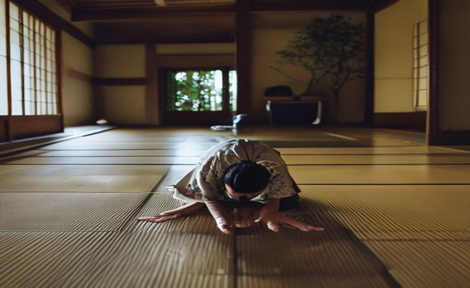What is the proper bowing etiquette for a tea ceremony guest? As a guest,