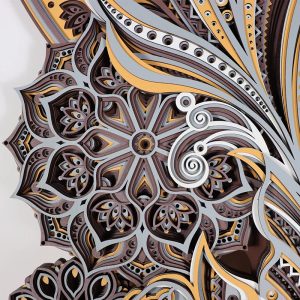 Chinese solid wood carving fish and lotus intangible heritage stacked art
