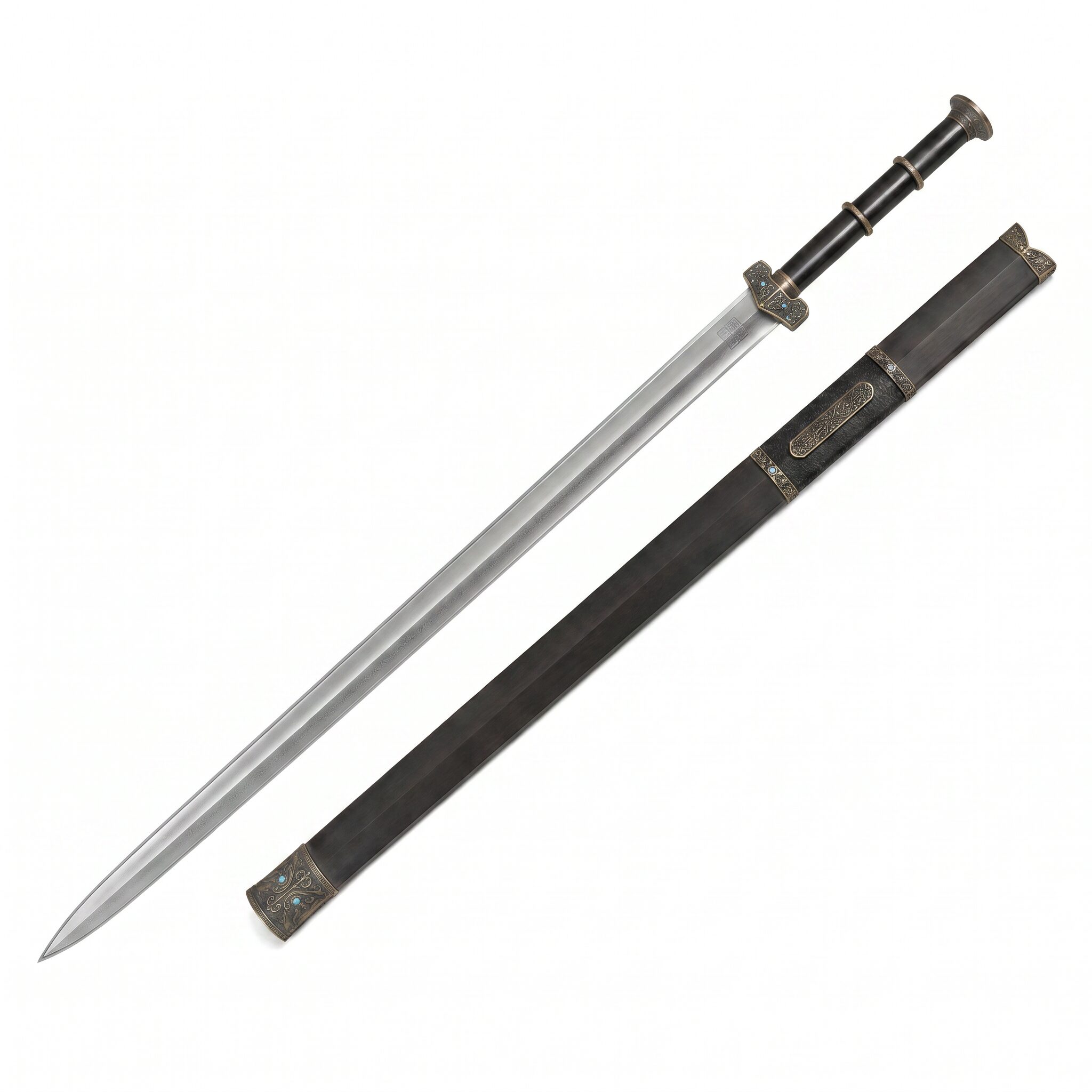steel Wuchen Han Sword by Shen Guanglong - Longquan traditional Chinese featured image — collectible heritage craft gift