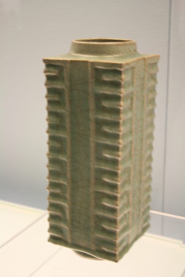 Longquan celadon vase from Southern Song dynasty - traditional Chinese celadon ceramic craft
