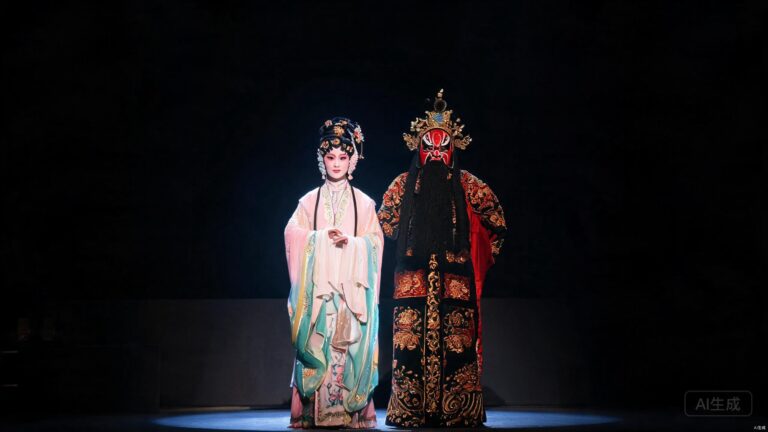 Peking Opera Music: You Know the Masks, But Have You Heard the Music? 2 Side-by-side comparison of Cantonese Opera and Peking Opera performers in traditional costume and makeup